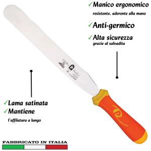 Spatola per cuoco inox 26 cm Manici in polipropilene gomma antiscivolo atossici. trattamento germicida. adatto lavastoviglie