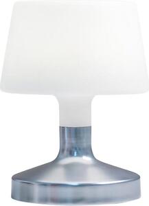 HELEN SILVER lampada da tavolo touch design a batteria con LED bianco caldo/bianco dimmerabile base in acciaio H21cm