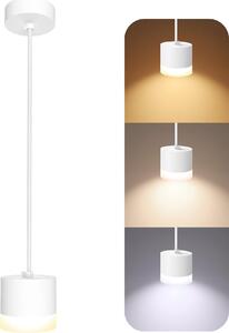 SSC-LUXon Design Lampada da soffitto VORA bianca - moderna lampada a sospensione per tavolo da pranzo con anello luminoso incl. lampadina GX53 dimmerabile LumiFLEX Colore della luce caldo / neutro / freddo 6W
