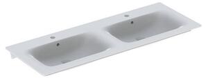 Geberit mobili lavabo doppio RENOVA PLAN 1300 x 480 mm, con foro per rubinetto, con sfioratore bianco