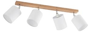 Faretto a soffitto Lindby Imarin, 81 cm, bianco, 4 luci, legno