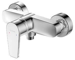 Miscelatore monocomando da parete per doccia, in ottone con inserti in Vetroceramica
