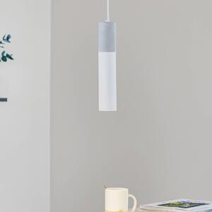 SOLLUX LIGHTING Lampada a sospensione Tube, cemento, bianco 1 luce