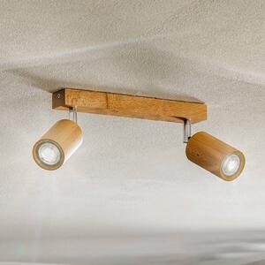 SOLLUX LIGHTING Faretto soffitto Cre di legno, 2 luci