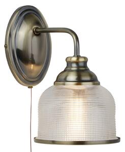 Searchlight Applique in vetro applique Bistro II, ottone antico