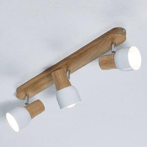 Spot-Light Plafoniera di legno Svantje a 3 luci
