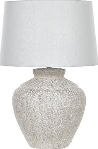 BELIANI Lampada da tavolo luce base Vetroceramica beige paralume tessuto bianco illuminazione casa design tradizionale