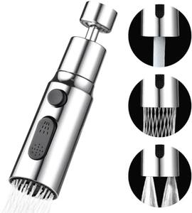 Rubinetto da cucina con doccetta rotante a 360°, dotato di 3 tipi di getto, adattatore universale per rubinetti