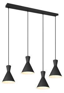 Lampada a Sospensione da Interno E27 in Metallo Nero Opaco