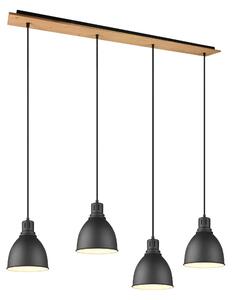 Lampada a Sospensione da Interno E14 in Metallo Nero Opaco