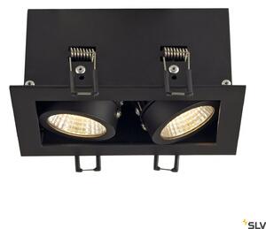 Kadux LED plafoniera da incasso angolare nera a 2 luci con montaggio cardanico
