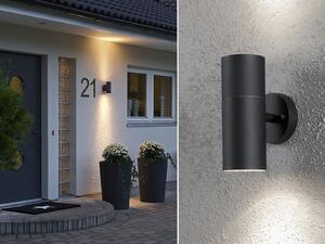 Set da 2 applique in alluminio Up-Down MODENA, nero, GU10, H: 19,5 cm