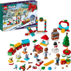 Calendario dell'Avvento LEGO 41758 Friends 2023, calendario di Natale con 24 regali, tra cui 8 personaggi animali, 2 mini bambole e giocattoli festivi, regali dell'Avvento per Natale per bambini