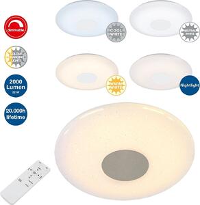 Plafoniera rotonda dimmerabile e con cambio di colore bianco incl. telecomando