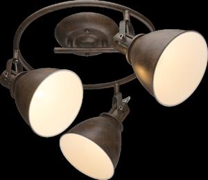 Globo Lighting Faretto in metallo color ruggine, paralume interno bianco, ø: 330mm, H: 210mm, escl. 3x E14 40W 230V