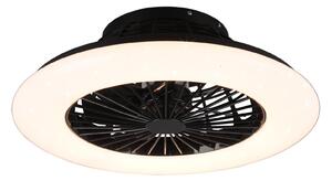 Plafoniera Ventilatore da Interno a led in PLASTICA Nero Opaco