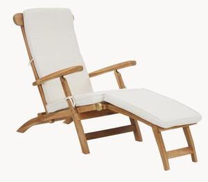 Sedia a sdraio in legno di teak con rivestimento in cotone Arrecife