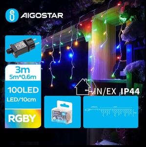 Aigostar - LED da esterno catena 100xLED/8 funzioni 8x0,6m IP44 multicolore