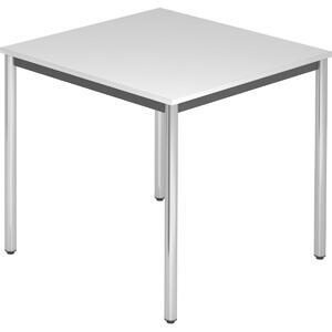 Tavolo da conferenza con tubo rotondo cromato Doran 80 X 80Cm Grigio