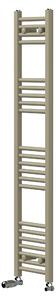 Asciugamani radiante LuxeBath 300x1400 mm, radiatore per bagno con valvola termostatica, asciugamano Sahara a pannello liscio con attacco laterale, porta asciugamani, color beige