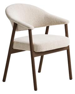 Sedia imbottita GARDA Beige Crema / rovere fumé laccato