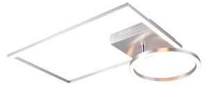 Plafoniera da Interno a LED in Metallo Alluminio Spazzolato