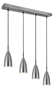 Lampada a Sospensione da Interno E14 in Metallo Nickel Opaco