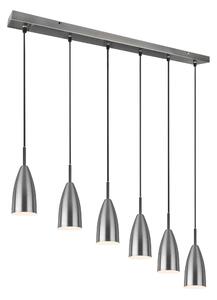 Lampada a Sospensione da Interno E14 in Metallo Nickel Opaco