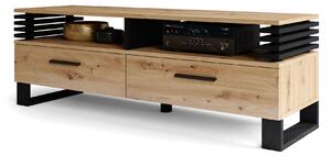 GOKEE RTV-145 Rovere Artisan/Nero Opaco - MODERNO MOBILE TV CON LAMELLE