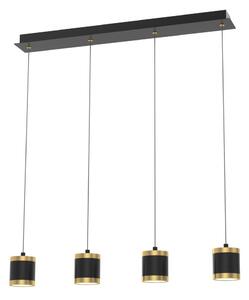 Wofi 7003-404 - Lampadario LED dimmerabile a sospensione su cavo TOULOUSE 4xLED/8,5W/230V nero/oro
