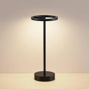 Lucande Lampada da tavolo ricaricabile a LED Halona, nero, alluminio, USB