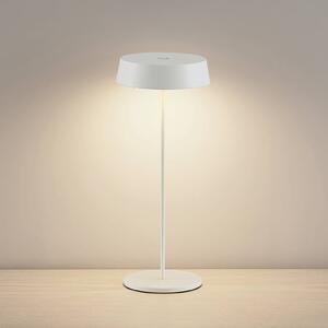 Lucande Lampada da tavolo ricaricabile a LED Tibia, bianco, alluminio