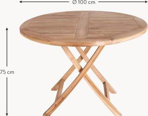 Tavolo pieghevole da giardino in legno di teak Oviedo, Ø100 cm