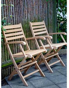 Sedia con braccioli da giardino in legno di teak York