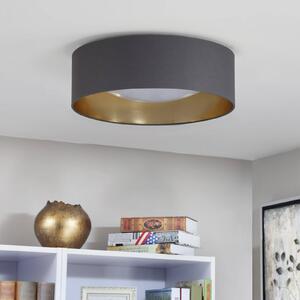 Lindby Coleen - lampada da soffitto in tessuto grigio oro