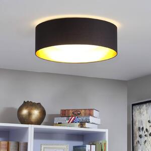 Lindby Coleen - lampada da soffitto in tessuto grigio oro