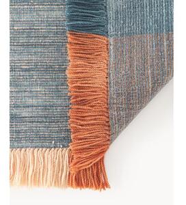 Tappeto in lana a quadri con frange Bliss