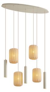 Lampada a Sospensione Japandi Beige 7 Luci - Pluni Tuba