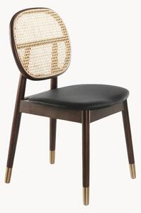 Set di 2 sedie in rattan e similpelle Daria