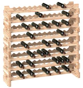 HOMCOM Portabottiglie in Legno di Pino, Cantinetta Vini con 8 Ripiani per 96 Bottiglie, 114x28x113.5 cm, Colore Legno