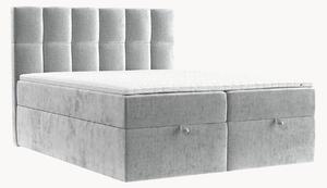 Letto boxspring in ciniglia fatto a mano con contenitore Essence, H4