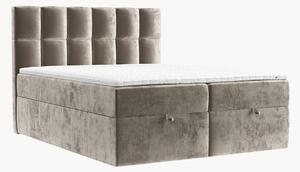 Letto boxspring in ciniglia fatto a mano con contenitore Essence, H4