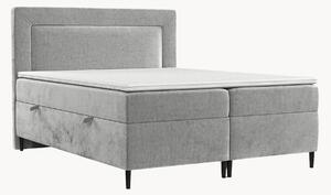 Letto boxspring in ciniglia fatto a mano con contenitore Noble, H3