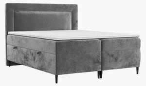 Letto boxspring in ciniglia fatto a mano con contenitore Noble, H3