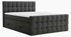 Letto boxspring effetto velluto a coste fatto a mano con contenitore Serene, H4