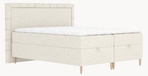 Letto boxspring in bouclé fatto a mano con contenitore Voyage, H4