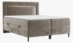 Letto boxspring in ciniglia fatto a mano con contenitore Noble, H3