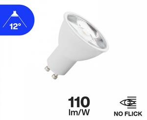 Lampada LED GU10 6W, 100lm/W - Angolo 12° Colore Bianco Naturale 4.000K
