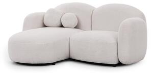 Divano angolare color crema (con penisola a sinistra/con chaise lounge) con rivestimento in bouclé Orbit – Ropez