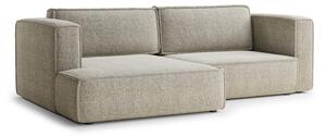 Divano angolare beige allungabile/con contenitore (con penisola a sinistra/con chaise lounge) con rivestimento in ciniglia Velto – Maison de Rêve